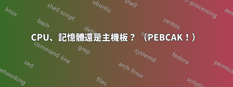 CPU、記憶體還是主機板？ （PEBCAK！）