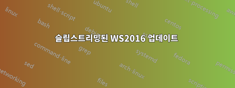 슬립스트리밍된 WS2016 업데이트