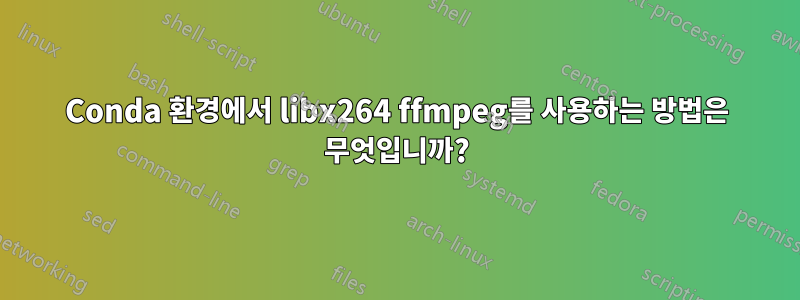 Conda 환경에서 libx264 ffmpeg를 사용하는 방법은 무엇입니까?