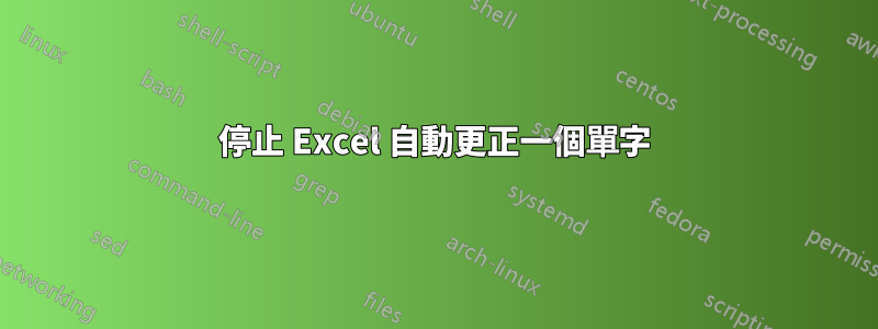 停止 Excel 自動更正一個單字