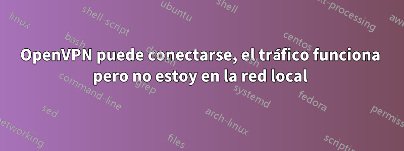 OpenVPN puede conectarse, el tráfico funciona pero no estoy en la red local