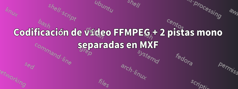 Codificación de vídeo FFMPEG + 2 pistas mono separadas en MXF