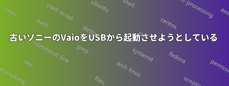 古いソニーのVaioをUSBから起動させようとしている