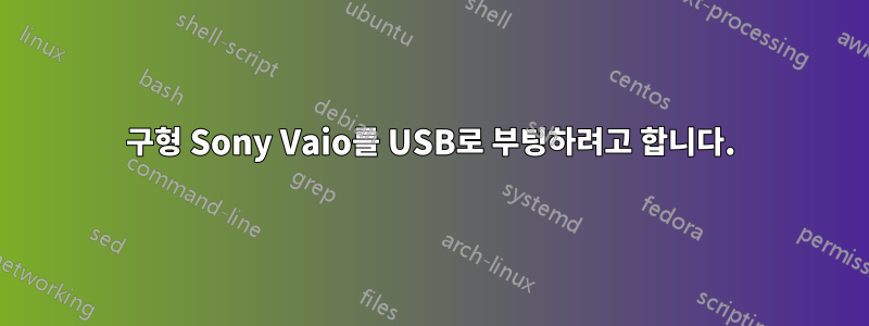 구형 Sony Vaio를 USB로 부팅하려고 합니다.