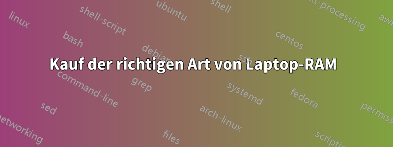 Kauf der richtigen Art von Laptop-RAM 