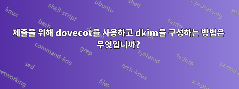 제출을 위해 dovecot을 사용하고 dkim을 구성하는 방법은 무엇입니까?