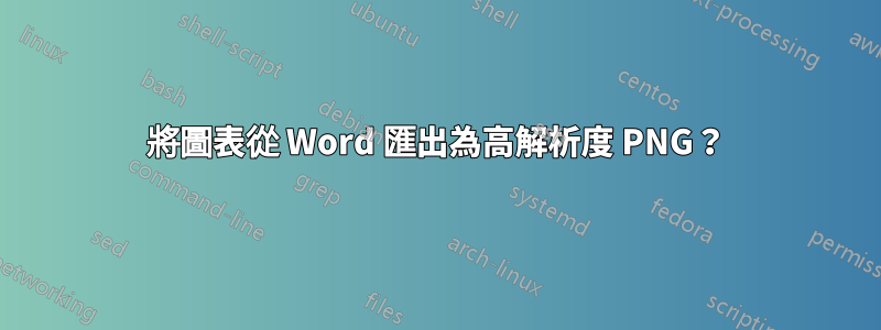 將圖表從 Word 匯出為高解析度 PNG？