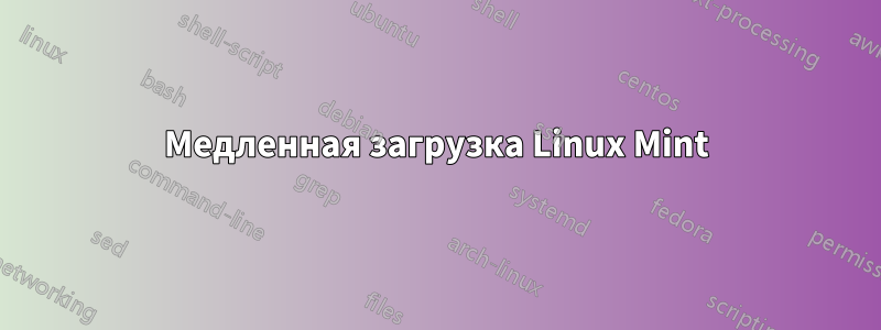 Медленная загрузка Linux Mint