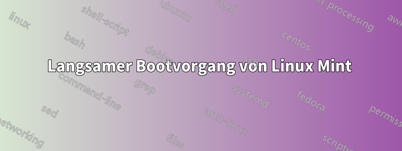 Langsamer Bootvorgang von Linux Mint