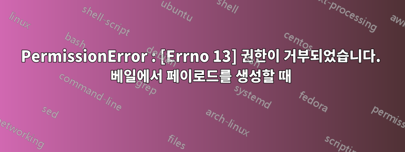 PermissionError : [Errno 13] 권한이 거부되었습니다. 베일에서 페이로드를 생성할 때