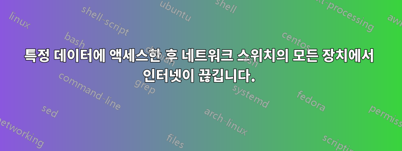 특정 데이터에 액세스한 후 네트워크 스위치의 모든 장치에서 인터넷이 끊깁니다.