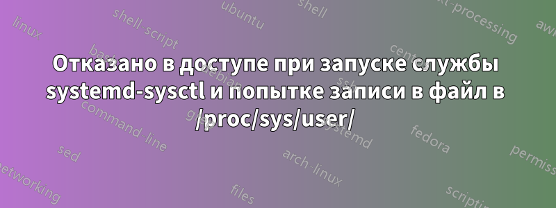 Отказано в доступе при запуске службы systemd-sysctl и попытке записи в файл в /proc/sys/user/