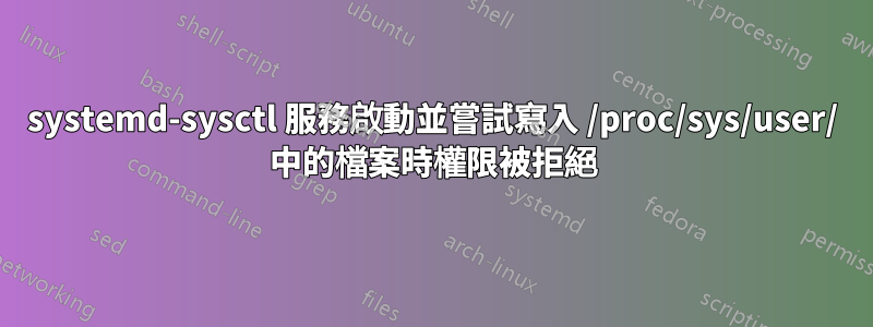 systemd-sysctl 服務啟動並嘗試寫入 /proc/sys/user/ 中的檔案時權限被拒絕