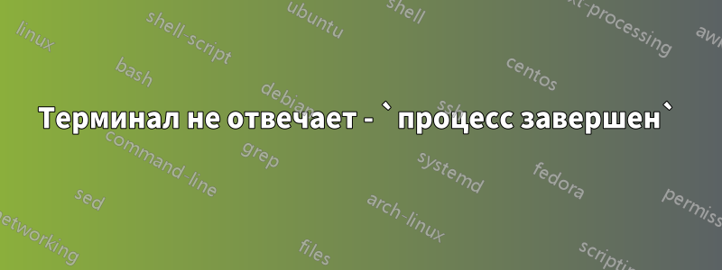 Терминал не отвечает - `процесс завершен`