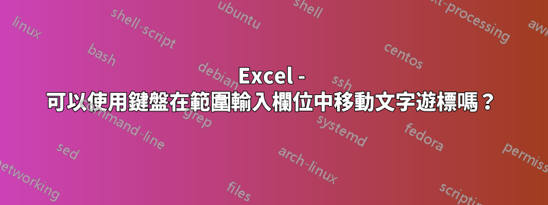 Excel - 可以使用鍵盤在範圍輸入欄位中移動文字遊標嗎？