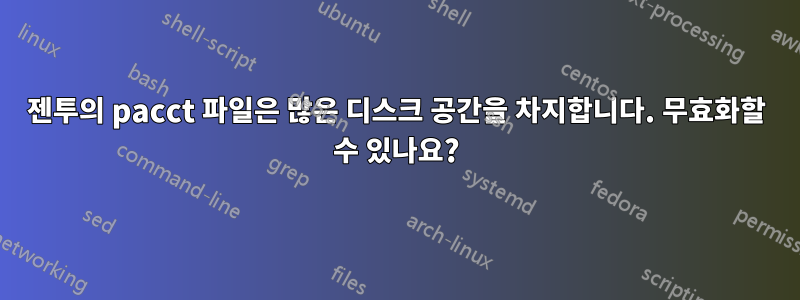 젠투의 pacct 파일은 많은 디스크 공간을 차지합니다. 무효화할 수 있나요?