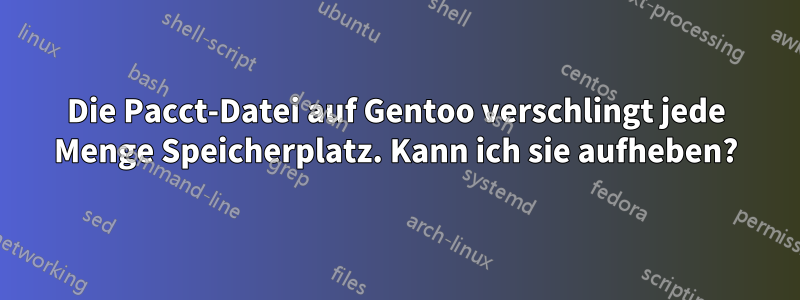 Die Pacct-Datei auf Gentoo verschlingt jede Menge Speicherplatz. Kann ich sie aufheben?