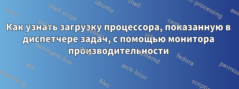 Как узнать загрузку процессора, показанную в диспетчере задач, с помощью монитора производительности