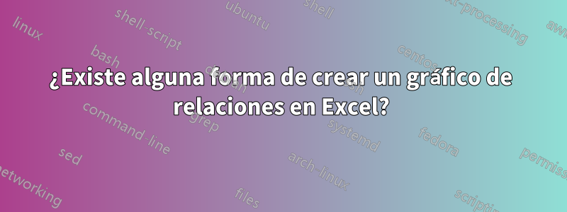 ¿Existe alguna forma de crear un gráfico de relaciones en Excel?