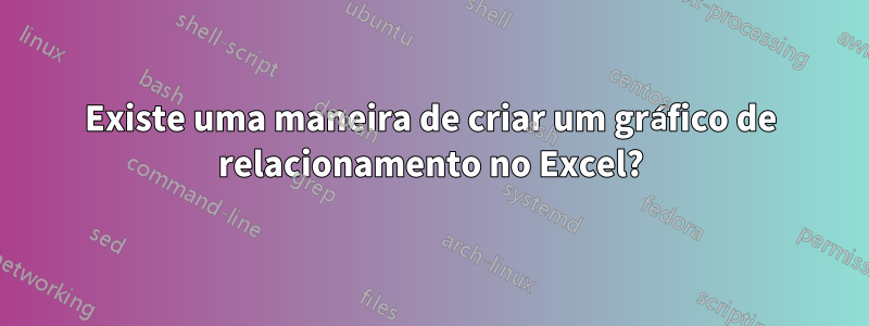 Existe uma maneira de criar um gráfico de relacionamento no Excel?