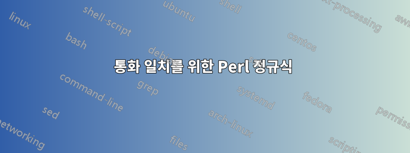 통화 일치를 위한 Perl 정규식