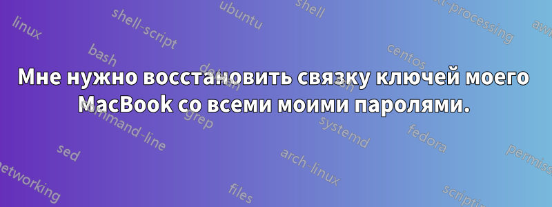 Мне нужно восстановить связку ключей моего MacBook со всеми моими паролями.