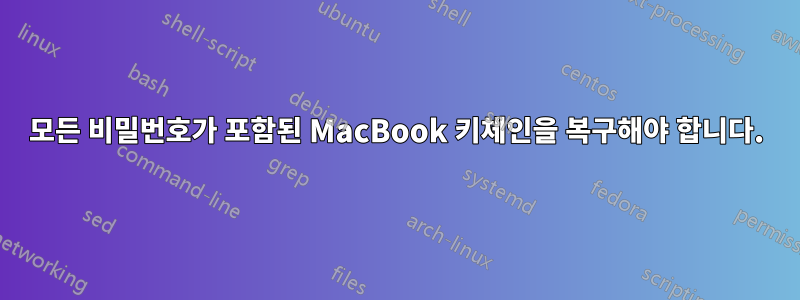 모든 비밀번호가 포함된 MacBook 키체인을 복구해야 합니다.