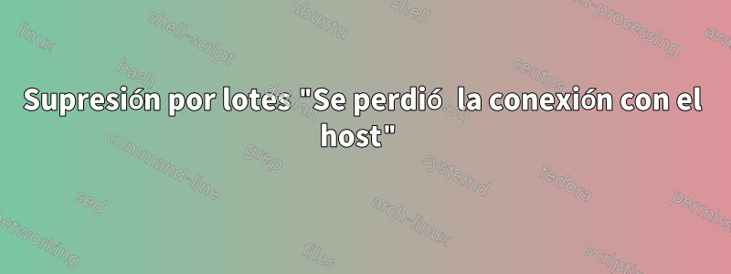 Supresión por lotes "Se perdió la conexión con el host"