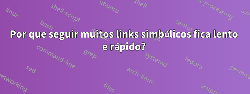 Por que seguir muitos links simbólicos fica lento e rápido?