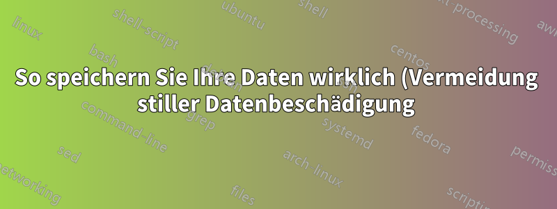 So speichern Sie Ihre Daten wirklich (Vermeidung stiller Datenbeschädigung)