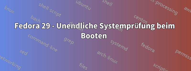 Fedora 29 - Unendliche Systemprüfung beim Booten 