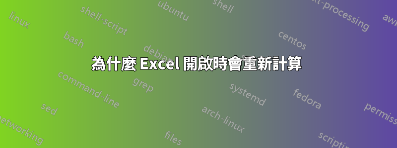 為什麼 Excel 開啟時會重新計算