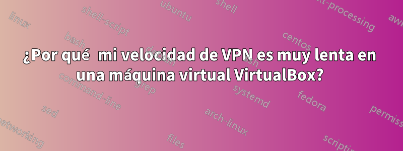 ¿Por qué mi velocidad de VPN es muy lenta en una máquina virtual VirtualBox?