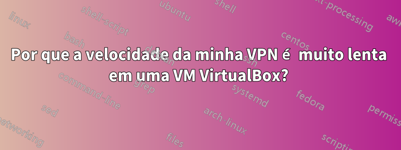 Por que a velocidade da minha VPN é muito lenta em uma VM VirtualBox?