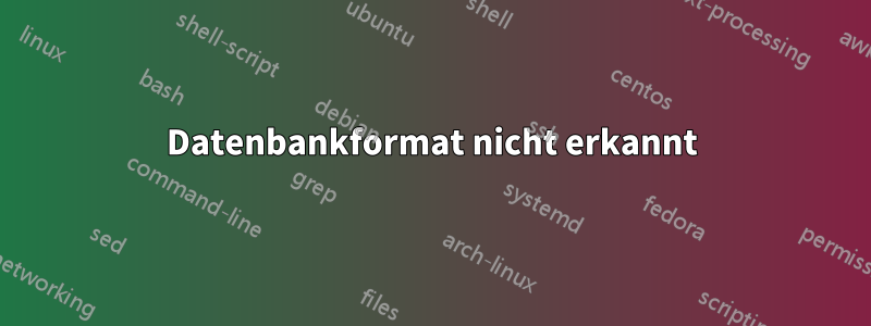 Datenbankformat nicht erkannt