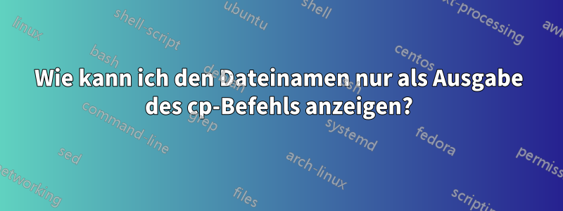 Wie kann ich den Dateinamen nur als Ausgabe des cp-Befehls anzeigen?