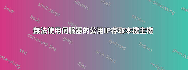 無法使用伺服器的公用IP存取本機主機