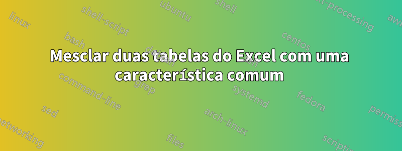 Mesclar duas tabelas do Excel com uma característica comum