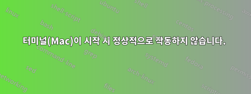 터미널(Mac)이 시작 시 정상적으로 작동하지 않습니다.