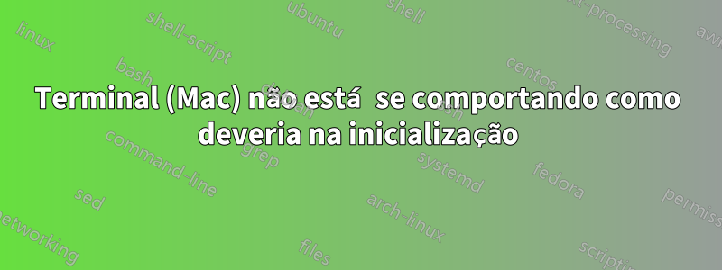 Terminal (Mac) não está se comportando como deveria na inicialização