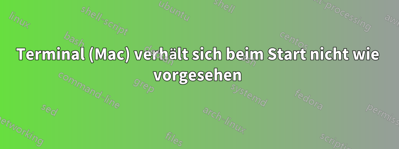 Terminal (Mac) verhält sich beim Start nicht wie vorgesehen