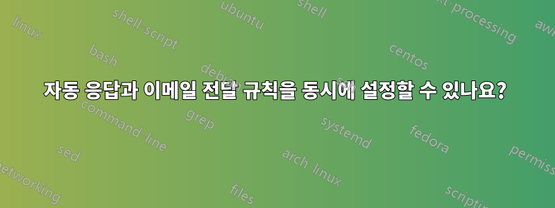 자동 응답과 이메일 전달 규칙을 동시에 설정할 수 있나요?