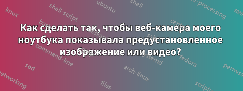 Как сделать так, чтобы веб-камера моего ноутбука показывала предустановленное изображение или видео?