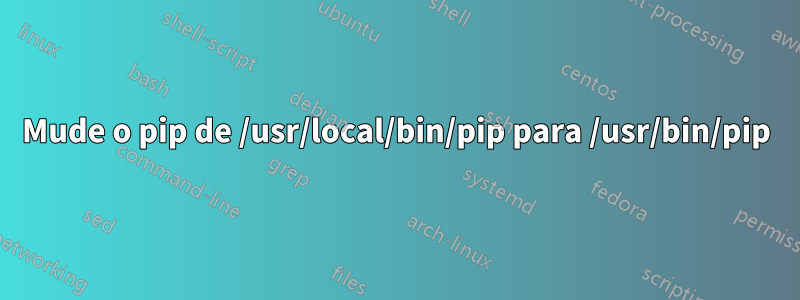 Mude o pip de /usr/local/bin/pip para /usr/bin/pip