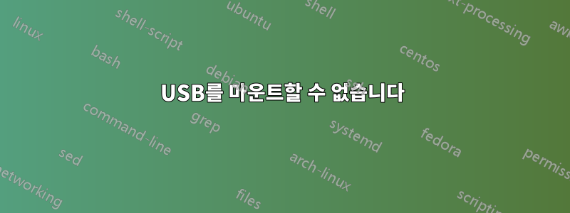 USB를 마운트할 수 없습니다