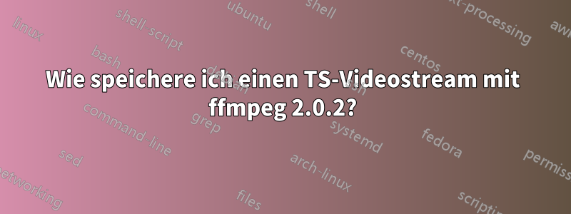 Wie speichere ich einen TS-Videostream mit ffmpeg 2.0.2?