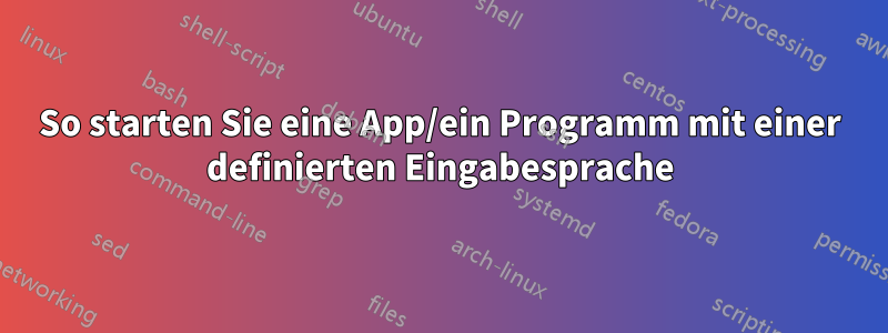 So starten Sie eine App/ein Programm mit einer definierten Eingabesprache