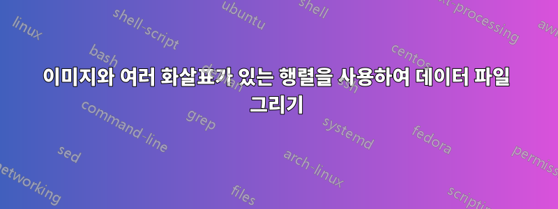 이미지와 여러 화살표가 있는 행렬을 사용하여 데이터 파일 그리기