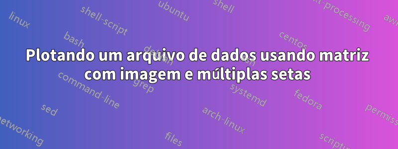 Plotando um arquivo de dados usando matriz com imagem e múltiplas setas