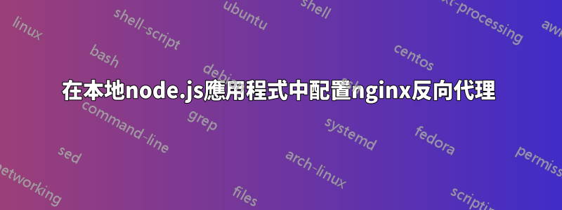 在本地node.js應用程式中配置nginx反向代理